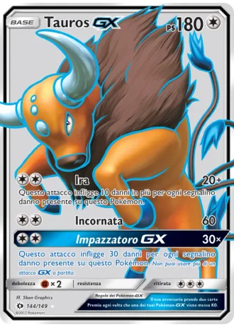 Tauros GX #144/149 — Sole e Luna