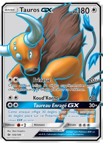 Tauros GX #144/149 — Soleil et Lune