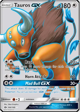 Tauros GX #144 — Sun & Moon