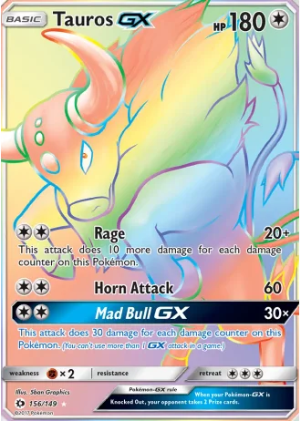 Tauros GX #156/149 — Sun & Moon