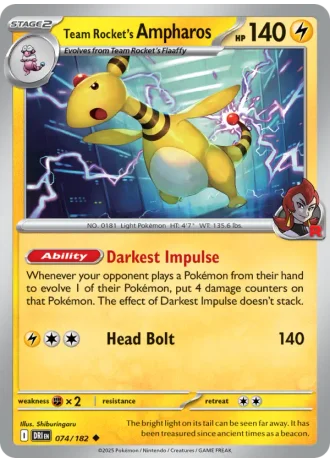 Team Rocket's Ampharos #074 — Destined Rivals