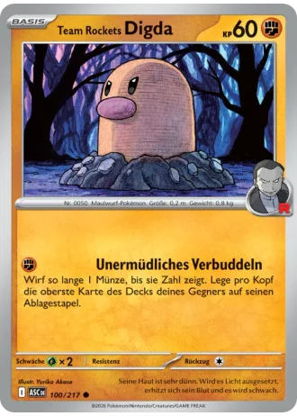 Team Rockets Digda #100/217 — Erhabene Helden