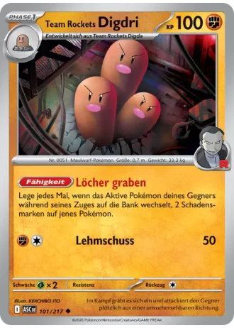 Team Rockets Digdri #101/217 — Erhabene Helden