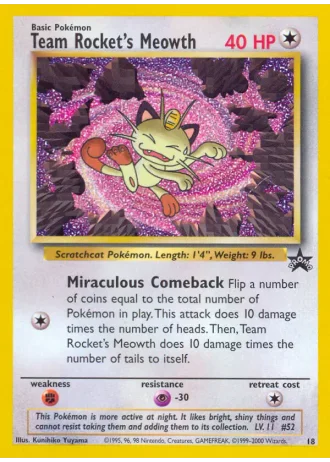 Team Rocket's Meowth #18 — Wizards Promos
