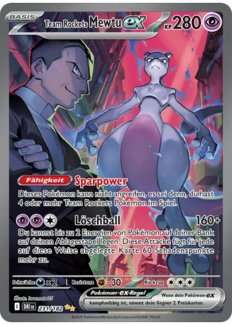 Team Rockets Mewtu ex #231/182 — Ewige Rivalen