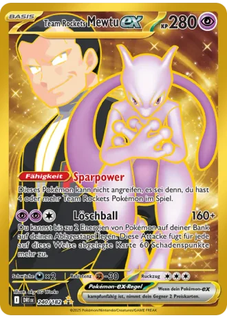 Team Rockets Mewtu ex #240/182 — Ewige Rivalen