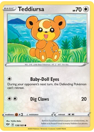 Teddiursa #138/189 — Darkness Ablaze
