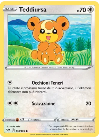 Teddiursa #138/189 — Fiamme Oscure