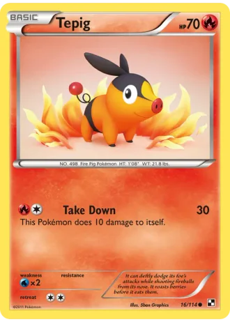 Tepig #16/114 — Black & White