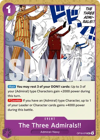 The Three Admirals!! (OP16-076) — The Time of Battle (OP16)