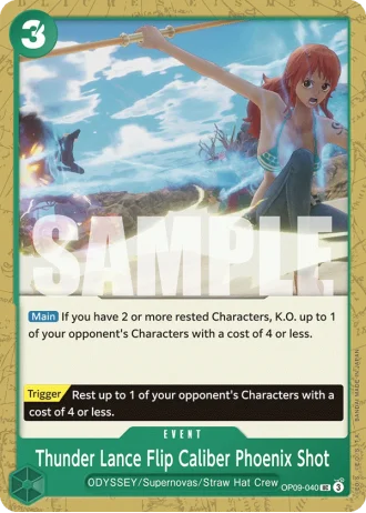 Thunder Lance Flip Caliber Phoenix Shot (OP09-040) — Emperors in the New World (OP09)
