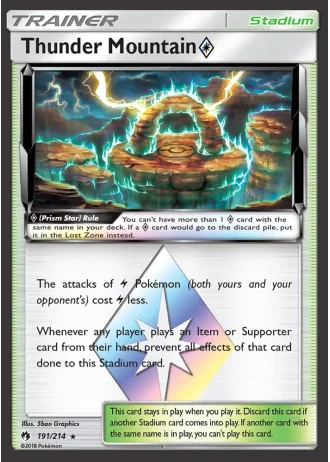 Thunder Mountain Prism Star #191/214 — Lost Thunder