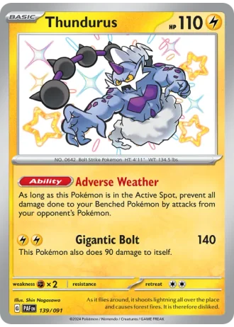 Thundurus #139/91 — Paldean Fates