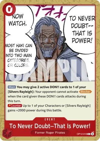 To Never Doubt--That Is Power! (OP12-016) — Legacy of the Master (OP12)