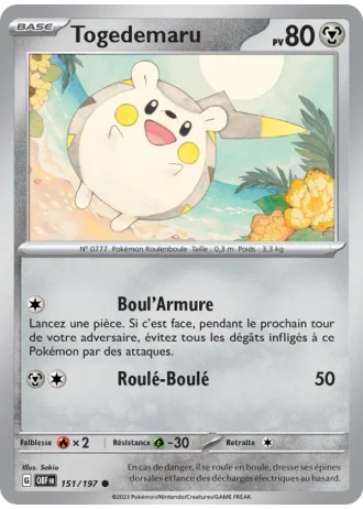 Togedemaru #151/197 — Flammes Obsidiennes