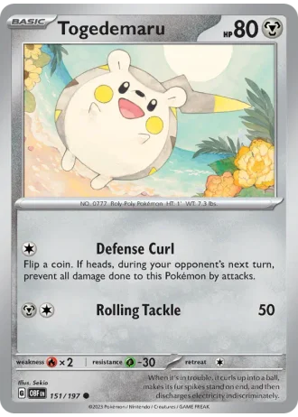 Togedemaru #151 — Obsidian Flames