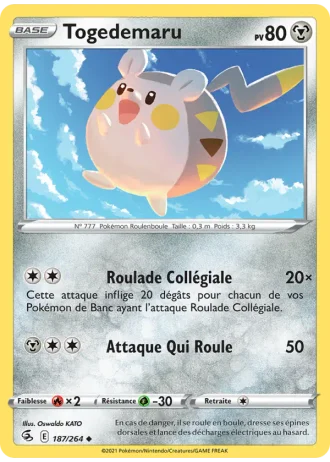 Togedemaru #187/264 — Poing de Fusion