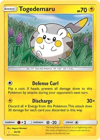 Togedemaru #26 — SM trainer Kit (Alolan Raichu)