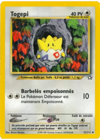 Togepi (première édition) #51/111 — Neo Genesis (1ère Édition)