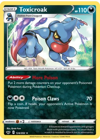 Toxicroak #124/202 — Sword & Shield