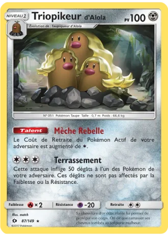 Triopikeur d’Alola #87/149 — Soleil et Lune