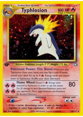 Typhlosion (1st Edition) #18 — Neo Genesis (1st Edition)