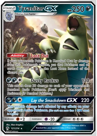 Tyranitar GX #121 — Lost Thunder