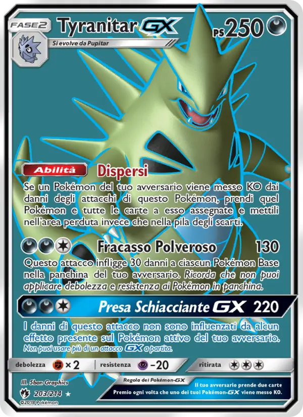Tyranitar GX #203 — Tuoni Perduti
