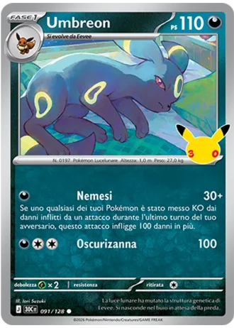 Umbreon #091/128 — 30° Anniversario