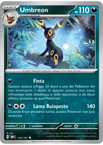 Umbreon #130 — Ossidiana Infuocata