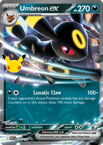 Umbreon ex #092/128 — 30th Celebration