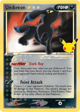 Umbreon Gold Star #17/17 — Classic Collection (Celebrations)