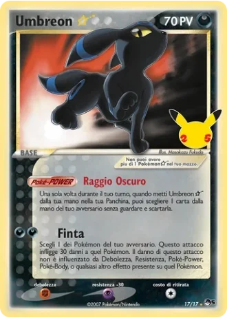 Umbreon Gold Star #17/17 — Collezione Classica (Celebrazioni)