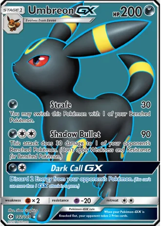 Umbreon GX #142 — Sun & Moon