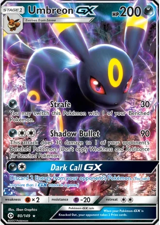 Umbreon GX #80 — Sun & Moon