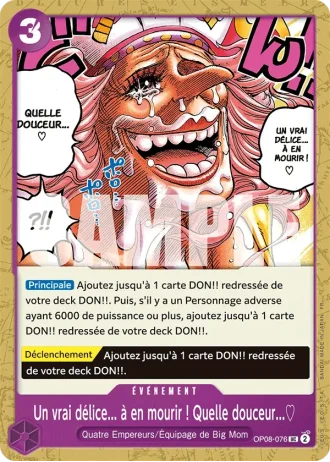 Un vrai délice... à en mourir ! Quelle douceur...♡ (OP08-076) (Pirate Foil) — ONE PIECE CARD THE BEST vol.2 (PRB02)