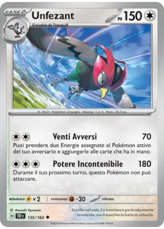 Unfezant #135/162 — Cronoforze