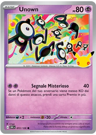 Unown #072/128 — 30° Anniversario