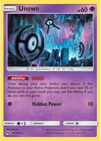 Unown #91 — Lost Thunder
