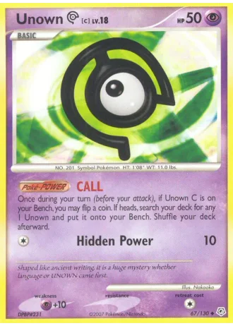 Unown C #67/130 — Diamante & Perla