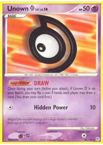 Unown D #68/130 — Diamante & Perla