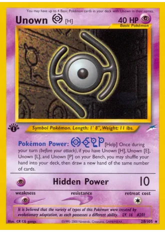 Unown [H] #28 — Neo Destiny