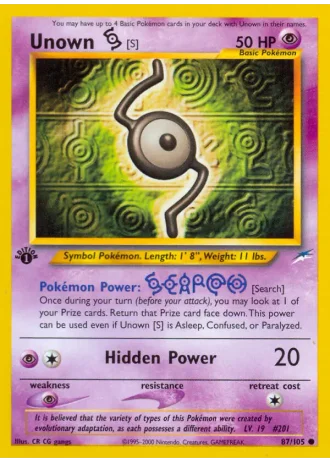 Unown [S] #87 — Neo Destiny