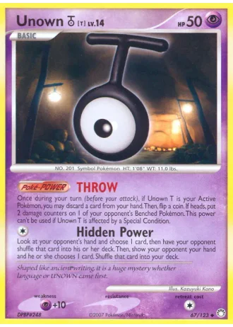 Unown T #67/123 — Tesori Misteriosi