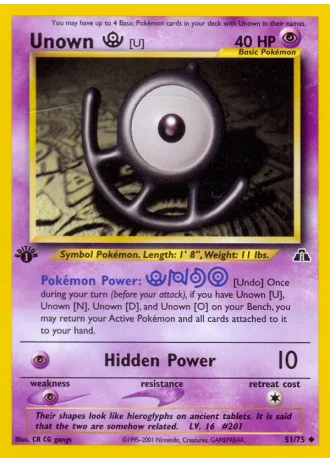 Unown [U] (1ª Edizione) #51/75 — Neo Discovery (1ª Edizione)