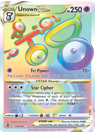 Unown VSTAR #199 — Silver Tempest