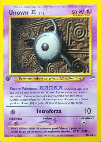 Unown [X] (1ª Edizione) #30/105 — Neo Destiny (1ª Edizione)