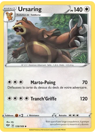 Ursaring #139/189 — Ténèbres Embrasées