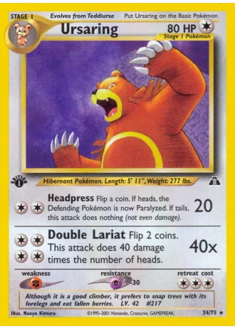 Ursaring (1st Edition) #34/75 — Neo Discovery (1st Edition)