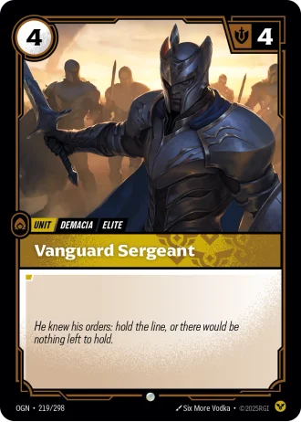 Vanguard Sergeant #219/298 — Origins